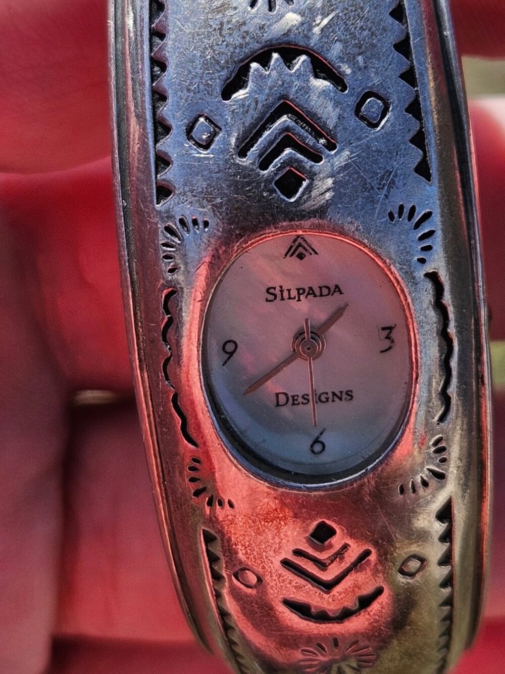 Silpada Designs 925 Sterling Silver Cuff Southwest Style Bangle Watch 5.5 Inches - Picture 4 of 14